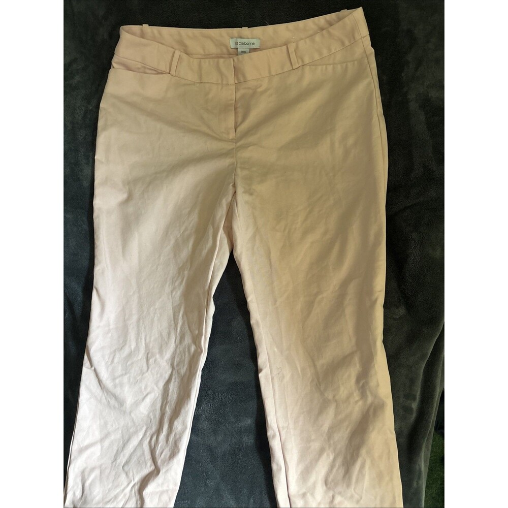 #65 Liz Claiborne Emma Women's Pink Cotton Capri Dress Pants Size 12